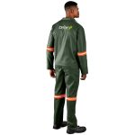 Acid Resistant Polycotton Conti Suit - Reflective Arm & Legs - Orange Tape - Image 3