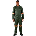 Acid Resistant Polycotton Conti Suit - Reflective Arm & Legs - Orange Tape - Image 2