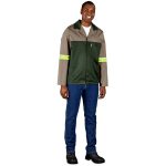 Site Premium Two-Tone Polycotton Jacket - Reflective Arms & Back - Yellow Tape - Image 2