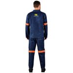 Cast Premium 100% Cotton Denim Jacket - Reflective Arms - Orange Tape - Image 2