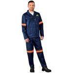 Cast Premium 100% Cotton Denim Jacket - Reflective Arms - Orange Tape - Image 8