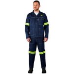 Cast Premium 100% Cotton Denim Jacket - Reflective Arms & Back - Yellow Tape - Image 6