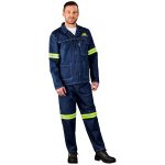 Cast Premium 100% Cotton Denim Jacket - Reflective Arms & Back - Yellow Tape - Image 8