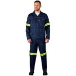 Cast Premium 100% Cotton Denim Jacket - Reflective Arms & Back - Yellow Tape - Image 7