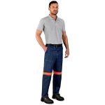 Cast Premium 100% Cotton Denim Pants - Reflective Legs - Orange Tape - Image 6