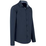 Mens Long Sleeve Warrington Shirt - Navy - Image 3