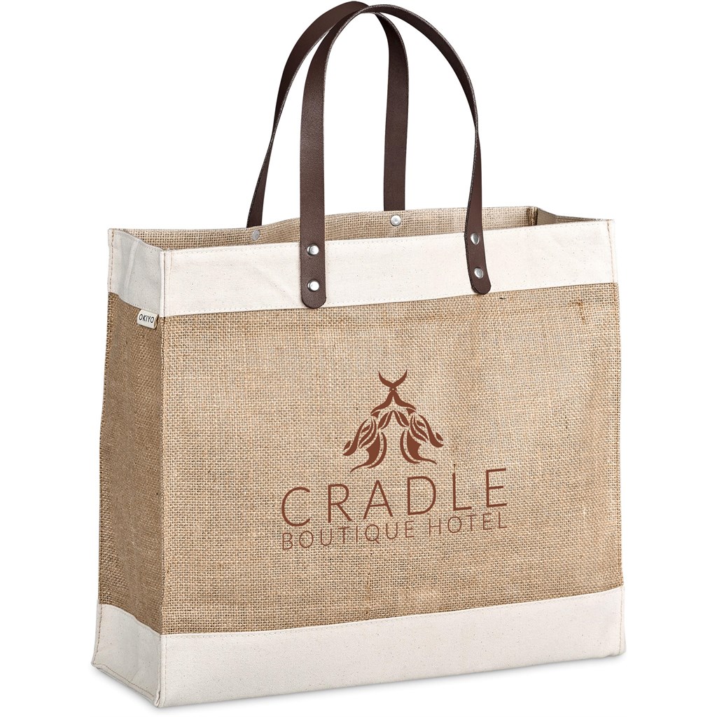DEFAULT_1024X1024 Okiyo Reza Jute & Cotton Tote with Leather Handles - Image 1