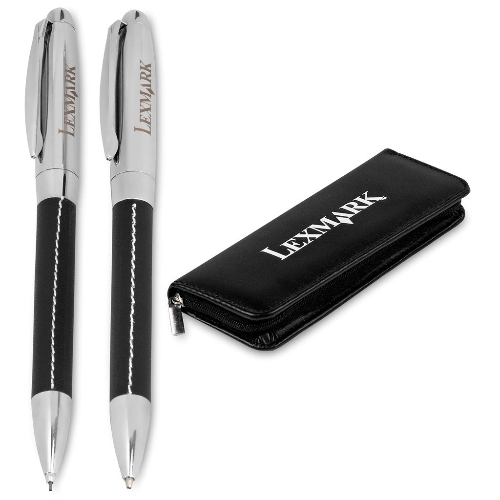 DEFAULT_1024X1024 Charisma Ball Pen & Pencil Set - Black - Image 1