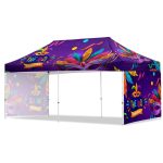 Coated Steel Sublimated Gazebo 6m x 3m - 2 Short Full-Wall Skins