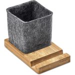 Okiyo Kyadi Recycled PET & Bamboo Desk Caddy Phone Stand - Image 8