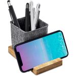 Okiyo Kyadi Recycled PET & Bamboo Desk Caddy Phone Stand - Image 2
