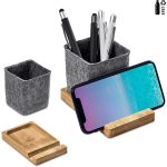 Okiyo Kyadi Recycled PET & Bamboo Desk Caddy Phone Stand - Image 7