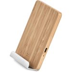 Okiyo Hakka Bamboo & Recycled Aluminium Wireless Charging Phone Stand - Image 3