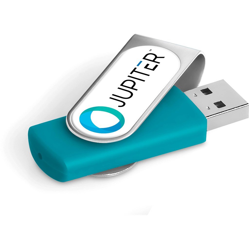 USB-7465-TQ_1024X1024 Axis Dome Flash Drive - 8GB - Turquoise - Image 1