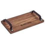 Serendipio Large Farm Style Wooden Tray with Leather Straps - Image 5