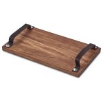 Serendipio Large Farm Style Wooden Tray with Leather Straps - Image 8